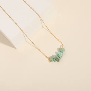 Joyería de piedras preciosas irregulares de oro de 14K, piedra rugosa, amatista de cuarzo rosa, collar de cristal personalizado con chip - Product Image 4