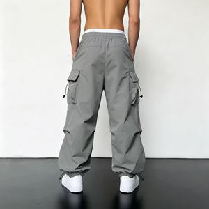 Pantalon <span class=keywords><strong>cargo</strong></span> large pour homme, style salopette, <span class=keywords><strong>en</strong></span> polyester à séchage rapide, nouveau modèle d'été, coupe parachute - Product Image 4