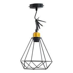 Vintage French Style Copper <b>Pendant</b> <b>Light</b>, Minimalist Black Metal <b>Chandelier</b> with E27 Bulb, 3000K Warm White, 20cm Ceiling Lamp - Product Image 1