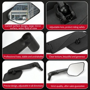 Nouvelles paires de rétroviseurs universels pour <span class=keywords><strong>moto</strong></span> en alliage d'aluminium avec lentille HD anti-distorsion noire et aile anti-vent <span class=keywords><strong>pliable</strong></span> - Product Image 3