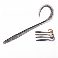 Leurre souple SKM 135mm/165mm, ver à queue bouclée, bicolore, côtelé, réaliste, pour la pêche en eau salée, poisson-chat et bar.