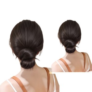 Perruque Py606 4 Low Bun avec pince à cheveux, queue de cheval en fibre haute température de 13 cm pour usage quotidien, convient à toutes les formes de visage - Product Image 1