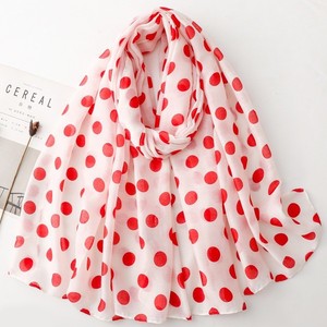 Écharpe longue à pois vintage de style français pour femme, douce et agréable pour la peau, en polyester, toutes saisons, châle décoratif, accessoire de transport quotidien - Product Image 3