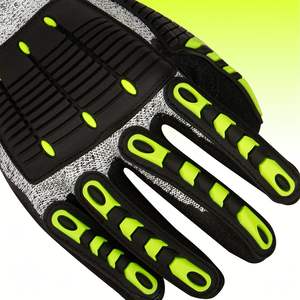 TPR油田建筑工业耐切割防护防震安全机械师工作冲击手套 - Product Image 5