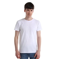 Support Logo personnalisé Été Coton Coupe ajustée Couleur unie Col rond Maillot de corps en coton blanc T-shirt pour hommes