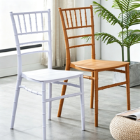Chaise Chiavari en plastique PP blanc de haute qualité, empilable et portable, idéale pour les banquets, mariages, réceptions et événements – Vente en gros