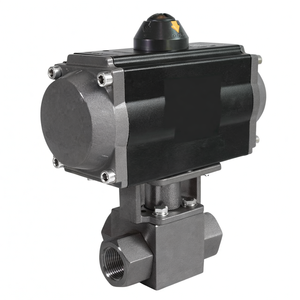 Vanne à bille en acier inoxydable 304 COVNA DN25 1 pouce 3 voies à port en L 3000 PSI haute pression avec actionneur pneumatique - Product Image 5