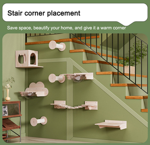 Casa de gato personalizada de madera Villa DIY plataforma de empalme creativa Universal para todas las estaciones transporte gratuito Material de madera maciza - Product Image 5