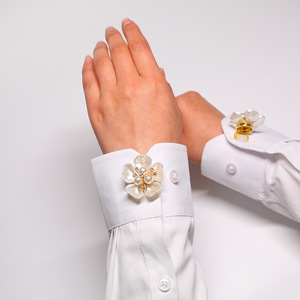 Oferta Especial: Cubrebotones de Perlas de Imitación con Diseño Floral para Camisas y Blusas de Mujer, Accesorio Decorativo para Puños de Manga - Product Image 2