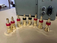 Connecteur de haut-parleur RASANTEK haut de gamme plaqué or rhodié en cuivre, type banane femelle, pour amplificateurs