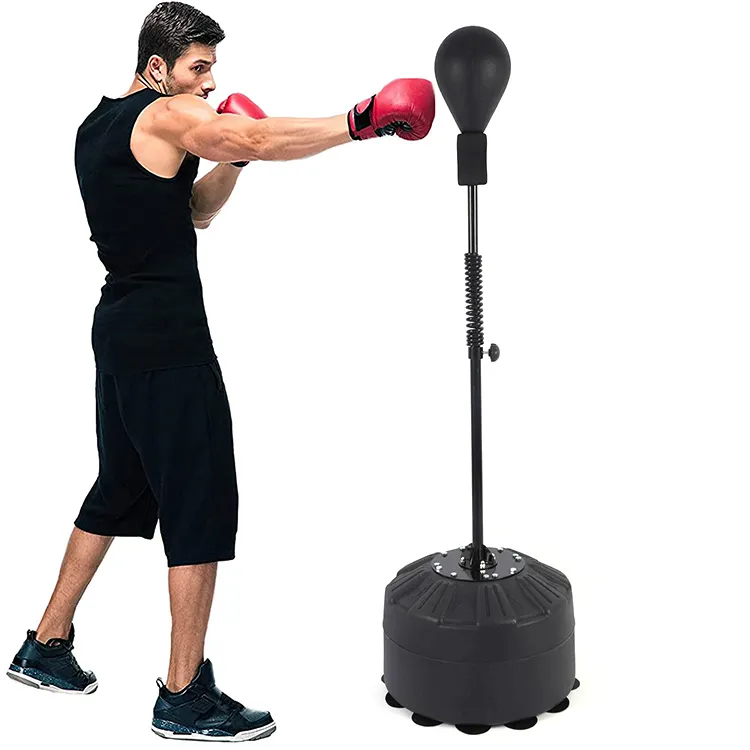 Punching Bag dengan Berdiri dan Sarung Tinju Berdiri Bebas Punching Ball Boxing Taekwondo Tas Tinggi Disesuaikan