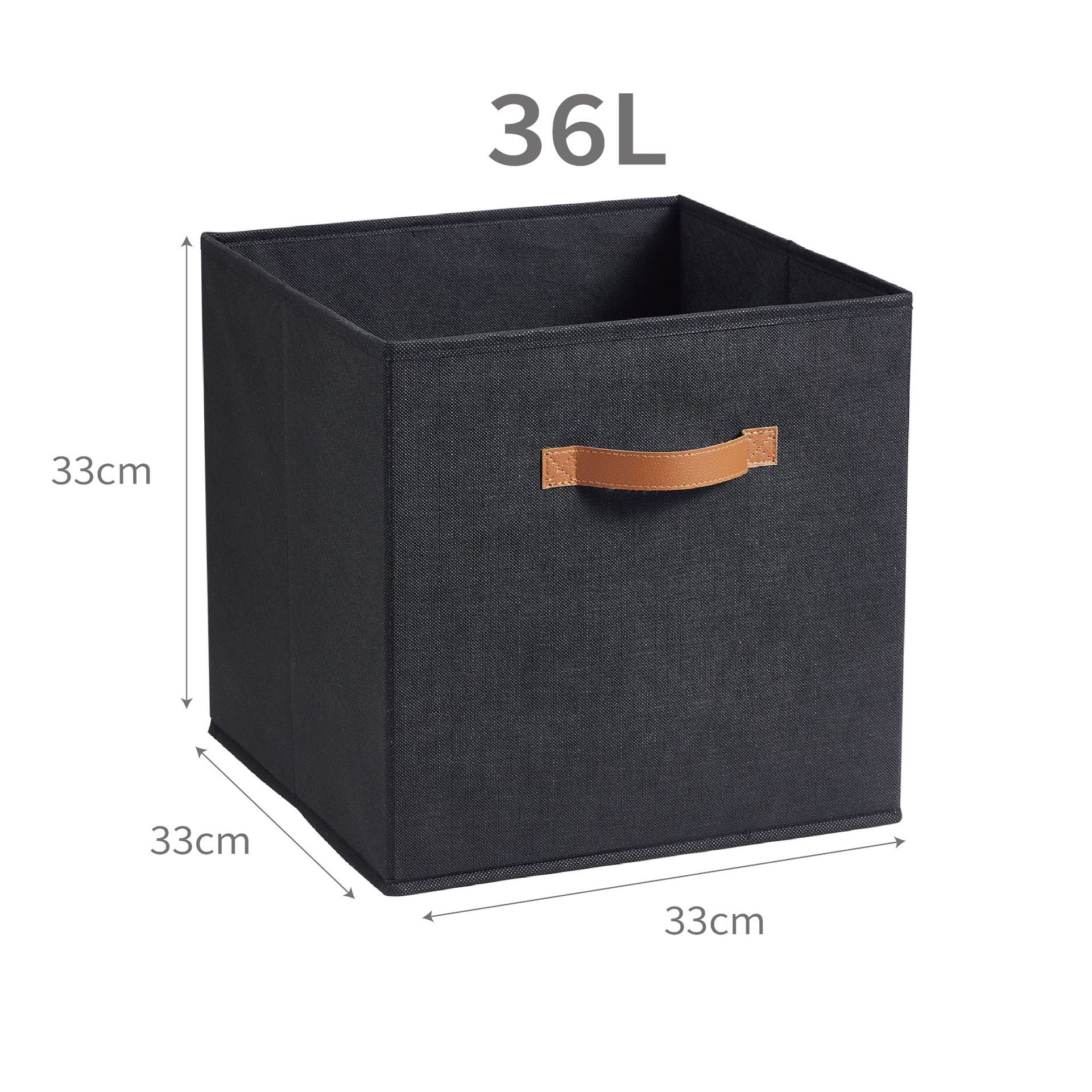 36L Black Leather Handle 33*33*33cm
