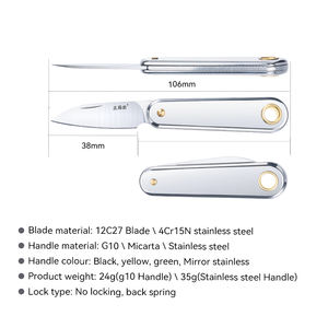 Gran oferta <span class=keywords><strong>Sanrenmu</strong></span> 325S-SB Mini cuchillo de fruta de acero inoxidable, cuchillo exprés plegable para el hogar, llavero pequeño portátil, cuchillo de bolsillo - Product Image 5