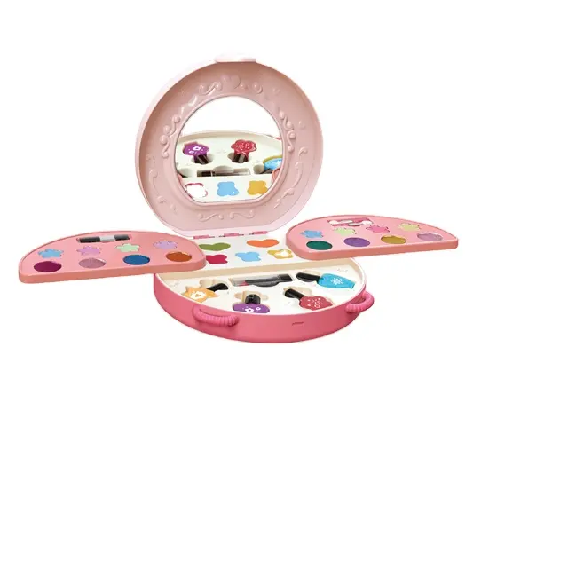 Kit de maquillaje para niñas, juego de maquillaje de imitación, conjunto de cosméticos para bebés, juguetes de belleza