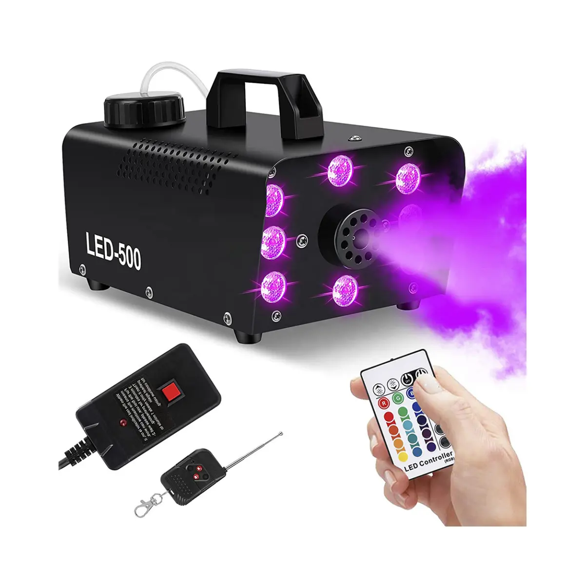 8 LED Fog máquina 500W Controle Remoto Sem Fio Led RGB Stage DJ Disco Party Casamento Halloween Smoke Fog Machine