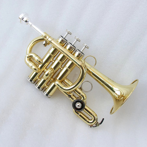 Modèle professionnel vannes rotatives Piccolo chinois <span class=keywords><strong>trompette</strong></span> Instruments de musique BB/A trompetas embout en laiton sac étui anches - Product Image 1