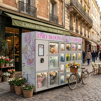 Máquina Expendedora Refrigerada Inteligente JFP de 24 Compartimentos para Flores, con Control Remoto por Aplicación y Pago por Código QR para Centros Comerciales