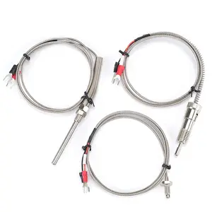 factory price probe bending stainless steel high precision thermocouple k type A class pt1000 rtd temperature sensor three wires