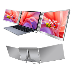 1 câble pour 2 écrans 14 ''Moniteur <span class=keywords><strong>portable</strong></span> pour <span class=keywords><strong>ordinateur</strong></span> <span class=keywords><strong>portable</strong></span> Écran gauche et droit pouvant se plier à 360 ° pour 12-17" Mac M1/M2/M3/M4 - Product Image 1