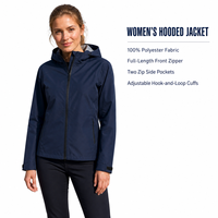 Veste décontractée à capuche pour femme avec fermeture éclair intégrale, poches discrètes et manchettes ajustables pour les boutiques de vêtements en ligne et les acheteurs