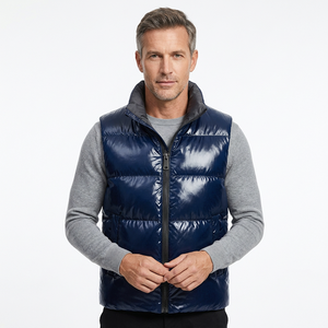 Chaleco Acolchado Impermeable y Cortavientos para Hombre, Ecológico, con Bolsillos Laterales, Relleno 100% Poliéster, Ropa de Invierno para EE. UU. - Product Image 1