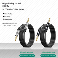 Cable de Audio de 0.5M 1M 1.5M 2M 3M, Cable Auxiliar de 3.5 mm Macho a Macho para Teléfono, Auriculares, Coche, MP3, Altavoz, Ordenador