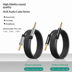 Cable de Audio de 0.5M 1M 1.5M 2M 3M, Cable Auxiliar de <span class=keywords><strong>3.5</strong></span> mm Macho a Macho para Teléfono, Auriculares, Coche, MP3, Altavoz, Ordenador - Product Image 3