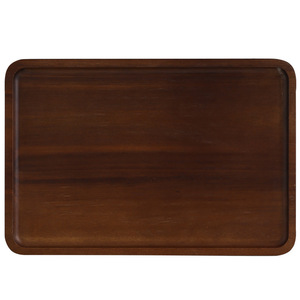 Plateau rectangulaire de style japonais en bois d'acacia, porte-gobelets en bois massif, pour contenir des gobelets à eau, des tasses à thé et des assiettes. - Product Image 3