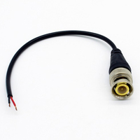 Connecteur de noyau en cuivre pour vidéosurveillance, 1 pièce, homme et femme, vis à souder RG59 avec câble, BNC de 18 polegas