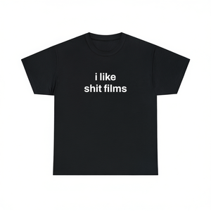 T-shirt I Like Shit Films noir à col rond, vêtements décontractés unisexes - Product Image 1