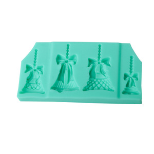 Christmas Bell Silicone <b>Mold</b> 4 Cavities Fondant Cake Decorating DIY Baking Candy Epoxy <b>Mold</b> - Product Image 4