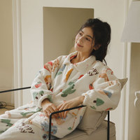 Pyjama d'hiver en flanelle à manches longues pour femme avec taille élastique, idéal pour l'été et le printemps, logo frontal inclus
