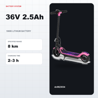 Trottinette électrique pliable 250W, batterie 36V 2,5Ah, pneus solides de 6,5 pouces, frein électronique, haut-parleur Bluetooth