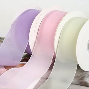 Ruban en mousseline de polyester effet gelée Zexiao 3,8 cm pour accessoires capillaires, nœuds, fleurs, emballages, sacs, fabrication artisanale DIY, Chine - Product Image 3