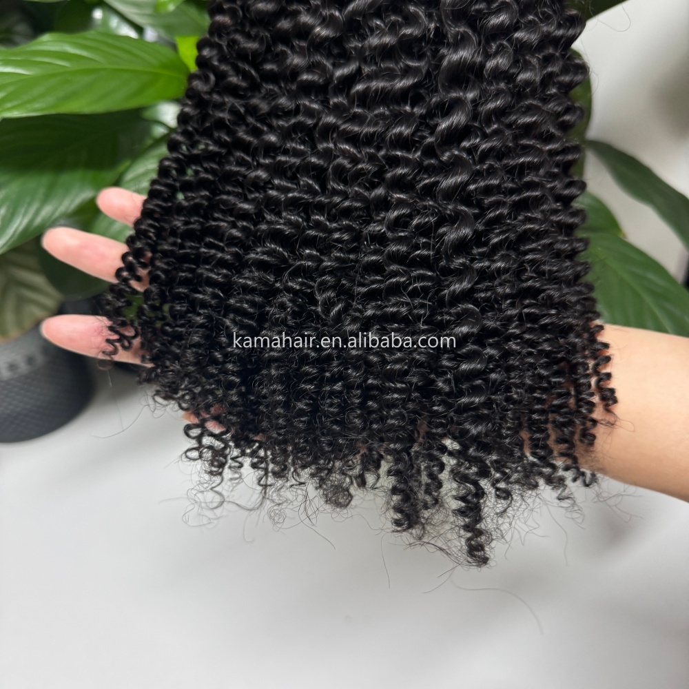 KAMA 100% Virgin Remy Human Hair Extensions for Crochet Braiding Natural Color Machine Made Feather Tip Hair Detail Section 7