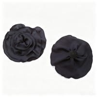 Applique de rose plissée 3D, patchs floraux en tissu faits à la main, décorations florales pour vêtements DIY, adaptées aux robes de haute couture