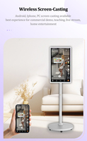 Pantalla táctil inalámbrica de TV portátil inteligente de 27 pulgadas Android 12 8 + 128GB Gabinete blanco con cámara incorporada