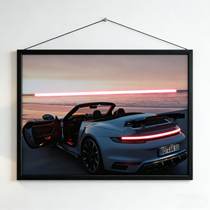 Impression sur toile avec lumière LED néon dimmable en forme de voiture de course pour chambre à coucher, salle de jeux, cadeaux d'anniversaire - Product Image 5