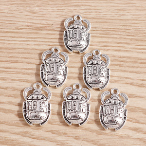 WENY 10 Pezzi per Confezione <span class=keywords><strong>Nuovo</strong></span> Ciondolo Animale, <span class=keywords><strong>Scarabeo</strong></span> Egiziano in Argento Antico, Accessorio per Bracciale - Product Image 2