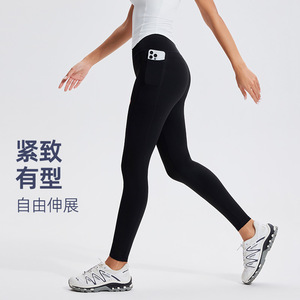 กางเกงออกกำลังกายของผู้หญิงแบบมืออาชีพกางเกงยืดมีกระเป๋าขนาดใหญ่แห้งเร็วสำหรับวิ่งขี่จักรยานสไตล์เดียวกัน - Product Image 5