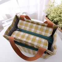 Sac fourre-tout imperméable à carreaux moyens avec doublure TC, taille personnalisée pour les trajets quotidiens, sac à lunch, usage décontracté