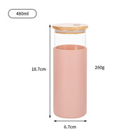 Gobelets en verre personnalisés de 500 ml avec couvercle et paille – Tasses à café, tasses de bureau, articles de boisson pour eau, jus, thé