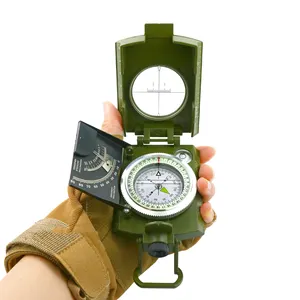 Promotional Outdoor Green Metal Multi Functional Compass Geological Compass High Precision Camping North Needle Compass