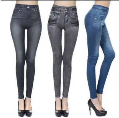 Các Truyền Hình Mua Sắm Mới Liền Mạch Phụ Nữ Jeans Hot Phong Cách Túi Thực Ngắn Đống Với Quần Jean Xà Cạp