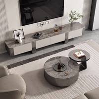 Ensemble de tables basses de style italien moderne et minimaliste, design luxueux léger, plateau en acier inoxydable pour salons, maisons, meubles de maison