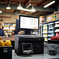 Système OEM Win-Dows Tablette tactile de caisse enregistreuse de détail avec imprimante intégrée Clavier WiFi avec scanner intégré