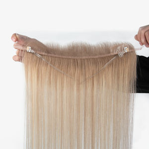 Topper de cheveux humains vierges bruts européens avec ligne de cheveux blanche, en dentelle suisse HD, racine naturelle, blond - Product Image 1