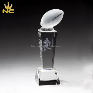 جوائز مخصصة جوائز كرة القدم الأمريكية من الكريستال المصنوعة في الصين