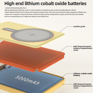 Sạc không dây di động siêu mỏng PU gấp gọn 5000mAh, tích hợp giá đỡ điện thoại - Product Image 3