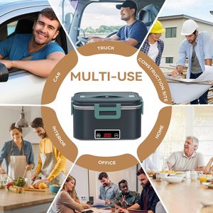 Boîte à lunch chauffante électrique portable 110V 220V, chauffe-plats, cuiseur à riz, récipient chauffant, ensemble de vaisselle pour la maison, le bureau et la voiture - Product Image 5